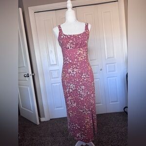 Square Neck Ribbed Floral Dress size Medium